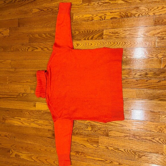 Vintager Polo Ralph Lauren Cashmere Blend Orange Turtleneck Sweater Size S - Picture 5 of 16